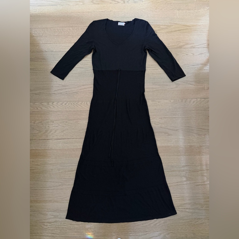 Max&Co Black V-Neck Long Sleeve Maxi Dress Size Medium